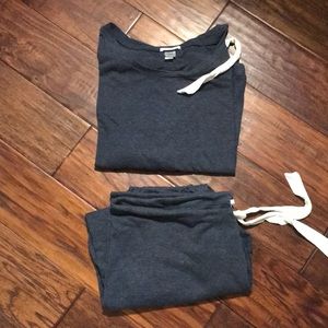 Eberjey Cropped Heather Pajama Set, size M